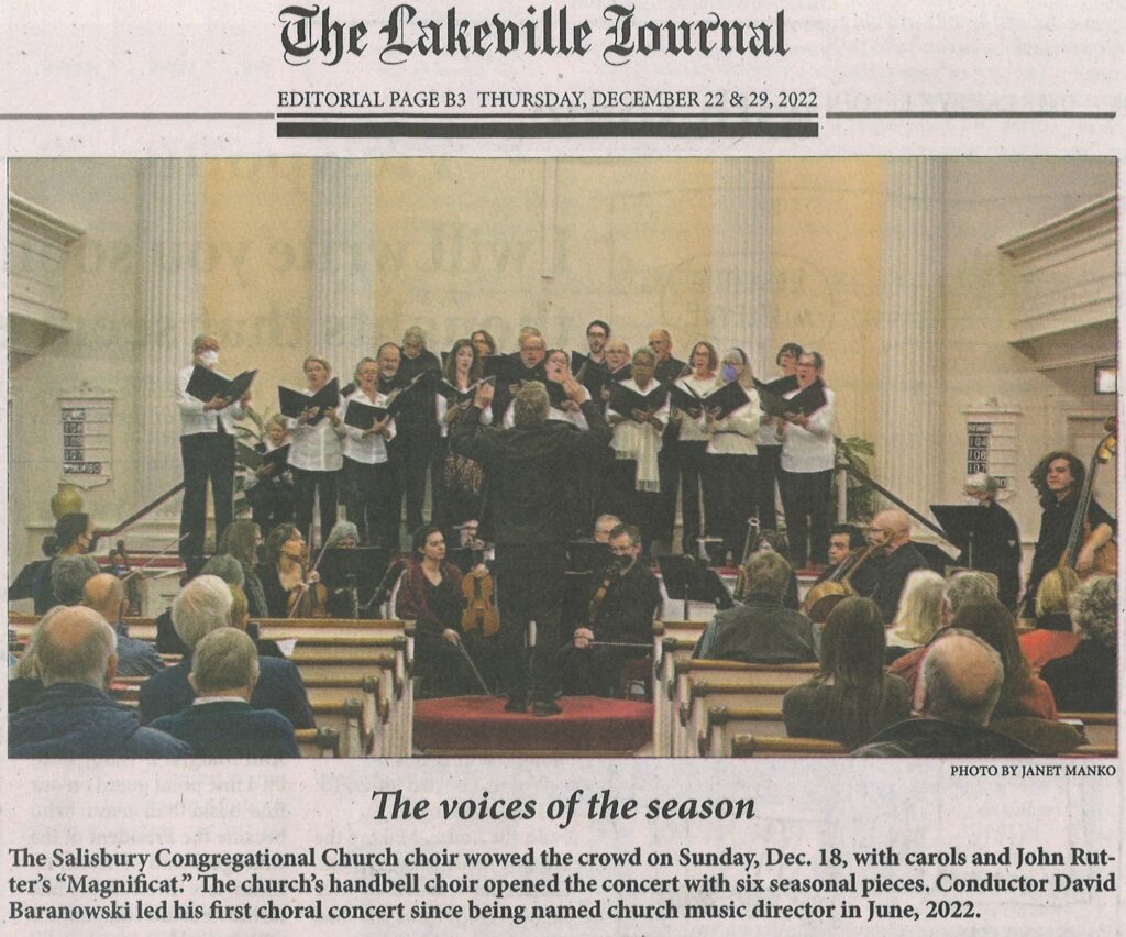 Salisbury Congregational Church Choir in the Lakeville Journal